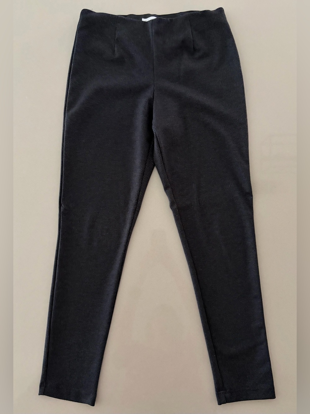 Calvin Klein Black and Gray Houndstooth Skinny Ponte Pants